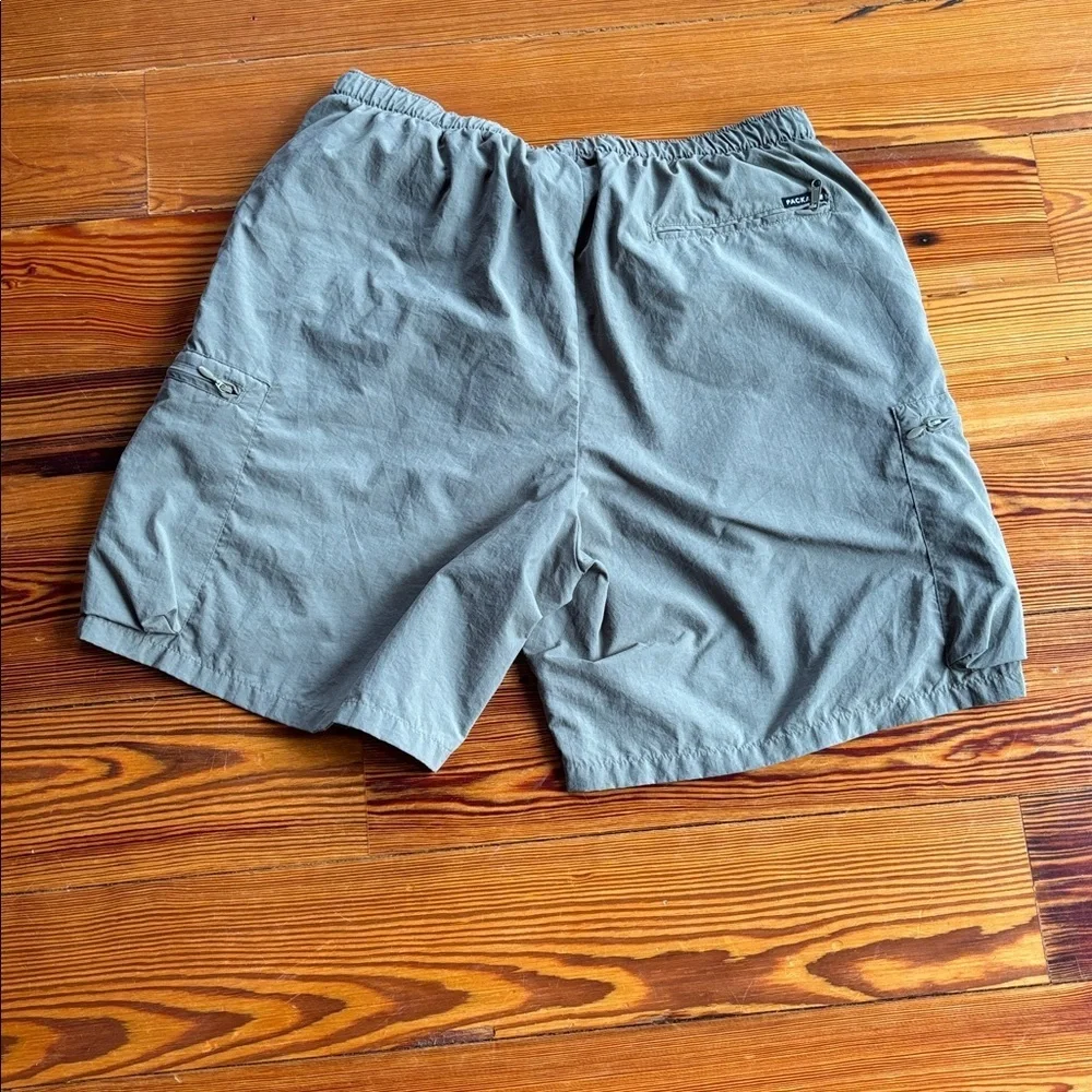 Columbia Men's Packable Belted Cargo Swim Trunks In Green Size Medium